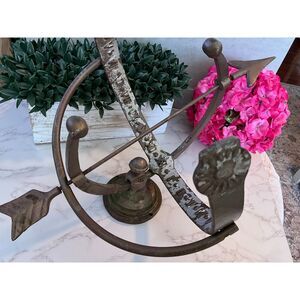 Vintage Armillary sundial chippy paint signed on the bottom must see